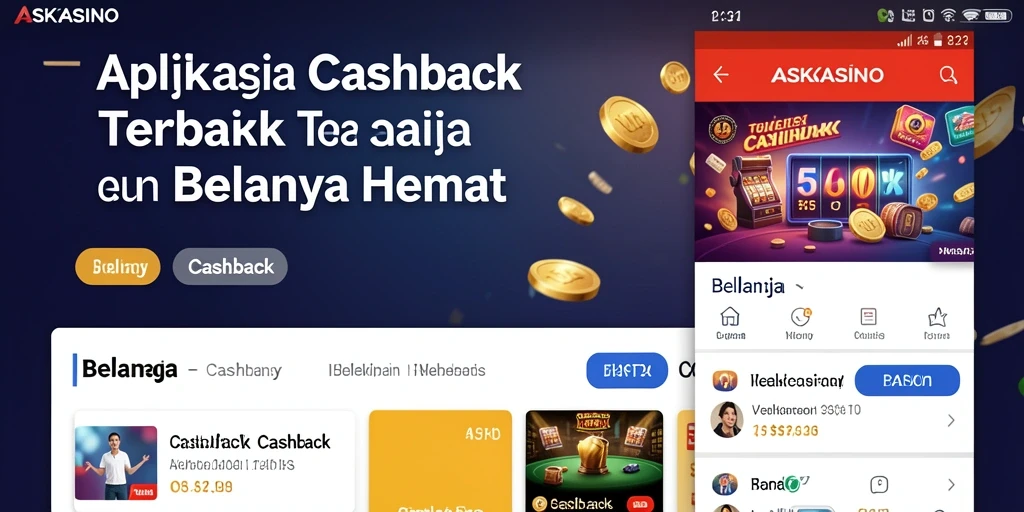 Antarmuka ASKASINO yang menampilkan penawaran cashback yang menarik.