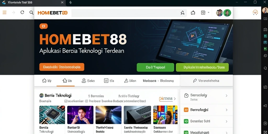 Antarmuka aplikasi HOMEBET88 menampilkan berita teknologi terbaru.